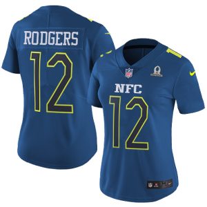Amazing Packers #12 Aaron Rodgers Navy Women's Stitched NFL Limited NFC 2017 Pro Bowl Jersey to showcase your team pride