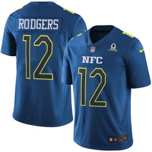 Terrific Packers #12 Aaron Rodgers Navy Youth Stitched NFL Limited NFC 2017 Pro Bowl Jersey a must have addition to your collection
