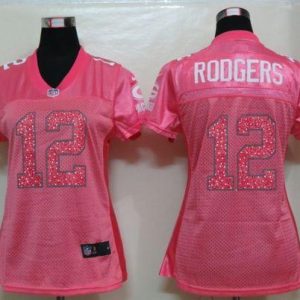 Amazing Packers #12 Aaron Rodgers Pink Sweetheart Women's NFL Game Jersey to stand out at the stadium