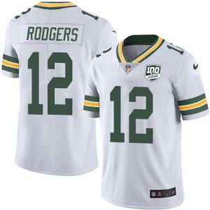 Unique Packers #12 Aaron Rodgers White Youth 100th Season Stitched NFL Vapor Untouchable Limited Jersey to stand out at the stadium