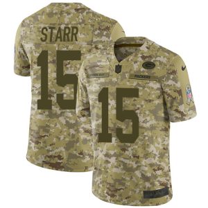 Amazing Packers #15 Bart Starr Camo Youth Stitched NFL Limited 2018 Salute to Service Jersey perfect for game day celebrations