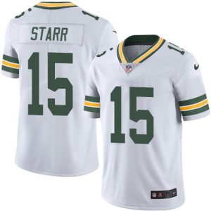 Outstanding Packers #15 Bart Starr White Youth Stitched NFL Vapor Untouchable Limited Jersey to showcase your team pride