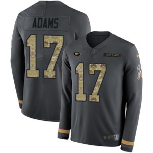Fantastic Packers #17 Davante Adams Anthracite Salute to Service Youth Stitched NFL Limited Therma Long Sleeve Jersey to showcase your team pride