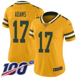 Outstanding Packers #17 Davante Adams Gold Women's Stitched NFL Limited Inverted Legend 100th Season Jersey to stand out at the stadium