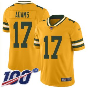 Terrific Packers #17 Davante Adams Gold Youth Stitched NFL Limited Inverted Legend 100th Season Jersey a must have addition to your collection