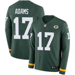 Fantastic Packers #17 Davante Adams Green Team Color Youth Stitched NFL Limited Therma Long Sleeve Jersey for die hard Packers fans