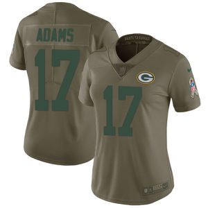 Impressive Packers #17 Davante Adams Olive Women's Stitched NFL Limited 2017 Salute to Service Jersey to showcase your team pride