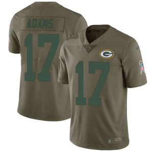 Fantastic Packers #17 Davante Adams Olive Youth Stitched NFL Limited 2017 Salute to Service Jersey a must have addition to your collection