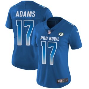 Unique Packers #17 Davante Adams Royal Women's Stitched NFL Limited NFC 2018 Pro Bowl Jersey for die hard Packers fans