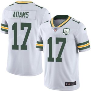 Fantastic Packers #17 Davante Adams White Men's 100th Season Stitched NFL Vapor Untouchable Limited Jersey to stand out at the stadium