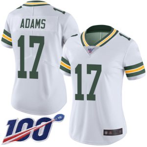 Amazing Packers #17 Davante Adams White Women's Stitched NFL 100th Season Vapor Limited Jersey perfect for game day celebrations