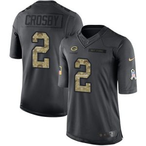 Unique Packers #2 Mason Crosby Black Men's Stitched NFL Limited 2016 Salute To Service Jersey for die hard Packers fans