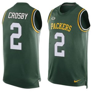 Unique Packers #2 Mason Crosby Green Team Color Men's Stitched NFL Limited Tank Top Jersey for die hard Packers fans