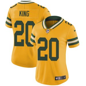 Terrific Packers #20 Kevin King Yellow Women's Stitched NFL Limited Rush Jersey a must have addition to your collection