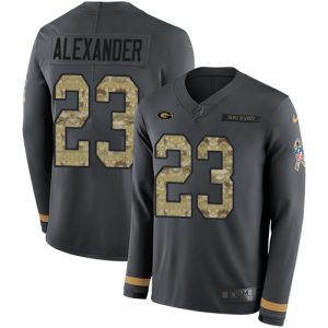 Fantastic Packers #23 Jaire Alexander Anthracite Salute to Service Men's Stitched NFL Limited Therma Long Sleeve Jersey perfect for game day celebrations