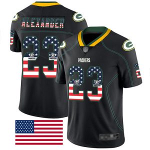 Fantastic Packers #23 Jaire Alexander Black Men's Stitched NFL Limited Rush USA Flag Jersey to showcase your team pride