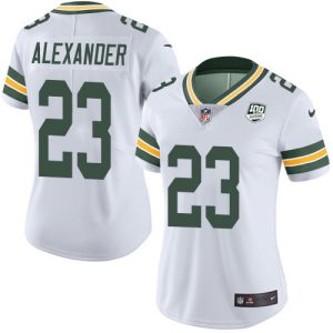 Gorgeous Packers #23 Jaire Alexander White Women's 100th Season Stitched NFL Vapor Untouchable Limited Jersey to stand out at the stadium