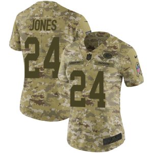 Unique Packers #24 Josh Jones Camo Women's Stitched NFL Limited 2018 Salute to Service Jersey perfect for game day celebrations