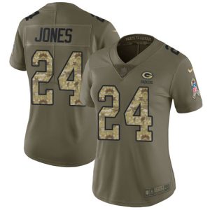 Fantastic Packers #24 Josh Jones Olive/Camo Women's Stitched NFL Limited 2017 Salute to Service Jersey a must have addition to your collection