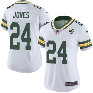 Stunning Packers #24 Josh Jones White Women's 100th Season Stitched NFL Vapor Untouchable Limited Jersey to showcase your team pride