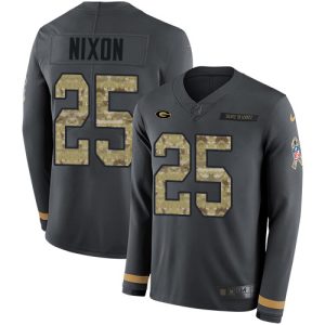 Gorgeous Packers #25 Keisean Nixon Anthracite Salute to Service Men's Stitched NFL Limited Therma Long Sleeve Jersey for ultimate sports enthusiasts