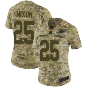Terrific Packers #25 Keisean Nixon Camo Women's Stitched NFL Limited 2018 Salute To Service Jersey to showcase your team pride