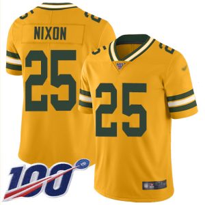 Outstanding Packers #25 Keisean Nixon Gold Youth Stitched NFL Limited Inverted Legend 100th Season Jersey to showcase your team pride
