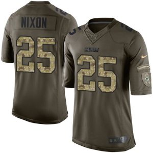 Impressive Packers #25 Keisean Nixon Green Men's Stitched NFL Limited 2015 Salute to Service Jersey for die hard Packers fans