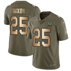 Gorgeous Packers #25 Keisean Nixon Olive/Gold Youth Stitched NFL Limited 2017 Salute To Service Jersey for ultimate sports enthusiasts