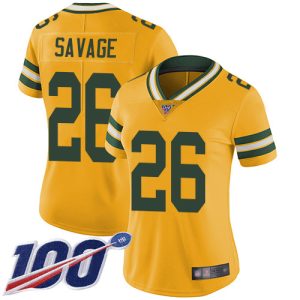 Fantastic Packers #26 Darnell Savage Yellow Women's Stitched NFL Limited Rush 100th Season Jersey for ultimate sports enthusiasts