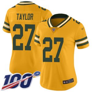 Fantastic Packers #27 Patrick Taylor Gold Women's Stitched NFL Limited Inverted Legend 100th Season Jersey to showcase your team pride