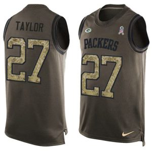 Amazing Packers #27 Patrick Taylor Green Men's Stitched NFL Limited Salute To Service Tank Top Jersey perfect for game day celebrations