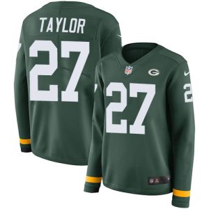 Terrific Packers #27 Patrick Taylor Green Team Color Women's Stitched NFL Limited Therma Long Sleeve Jersey to stand out at the stadium