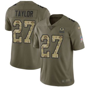 Amazing Packers #27 Patrick Taylor Olive/Camo Youth Stitched NFL Limited 2017 Salute To Service Jersey a must have addition to your collection