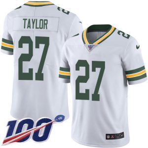 Impressive Packers #27 Patrick Taylor White Men's Stitched NFL 100th Season Vapor Untouchable Limited Jersey for ultimate sports enthusiasts