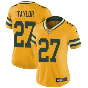Amazing Packers #27 Patrick Taylor Yellow Women's Stitched NFL Limited Rush Jersey perfect for game day celebrations