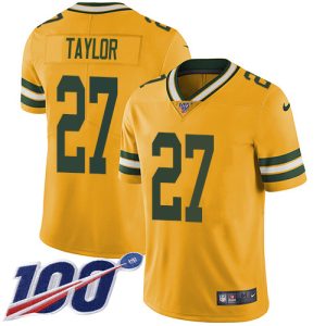 Outstanding Packers #27 Patrick Taylor Yellow Youth Stitched NFL Limited Rush 100th Season Jersey a must have addition to your collection