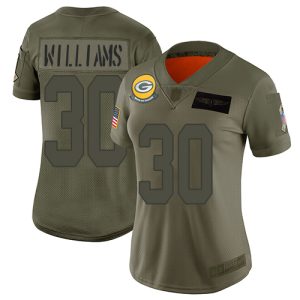 Amazing Packers #30 Jamaal Williams Camo Women's Stitched NFL Limited 2019 Salute to Service Jersey a must have addition to your collection