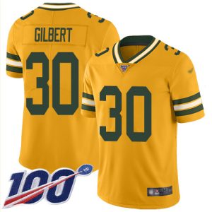 Gorgeous Packers #30 Zyon Gilbert Gold Youth Stitched NFL Limited Inverted Legend 100th Season Jersey for die hard Packers fans