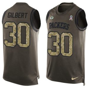 Terrific Packers #30 Zyon Gilbert Green Men's Stitched NFL Limited Salute To Service Tank Top Jersey perfect for game day celebrations