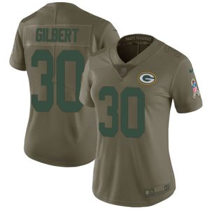 Unique Packers #30 Zyon Gilbert Olive Women's Stitched NFL Limited 2017 Salute To Service Jersey for die hard Packers fans