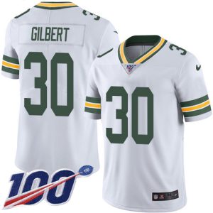 Amazing Packers #30 Zyon Gilbert White Men's Stitched NFL 100th Season Vapor Untouchable Limited Jersey for die hard Packers fans