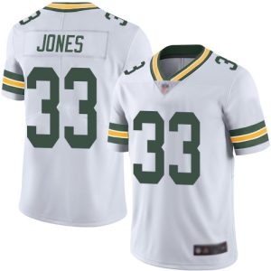 Unique Packers #33 Aaron Jones White Youth Stitched NFL Vapor Untouchable Limited Jersey for die hard Packers fans