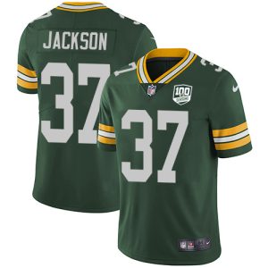 Stunning Packers #37 Josh Jackson Green Team Color Youth 100th Season Stitched NFL Vapor Untouchable Limited Jersey a must have addition to your collection