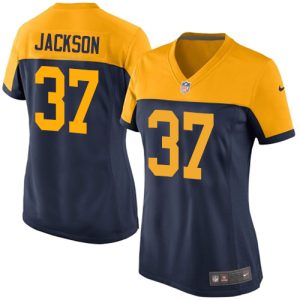 Outstanding Packers #37 Josh Jackson Navy Blue Alternate Women's Stitched NFL New Limited Jersey for ultimate sports enthusiasts