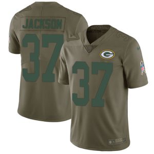 Outstanding Packers #37 Josh Jackson Olive Youth Stitched NFL Limited 2017 Salute to Service Jersey to showcase your team pride