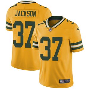Stunning Packers #37 Josh Jackson Yellow Youth Stitched NFL Limited Rush Jersey to showcase your team pride