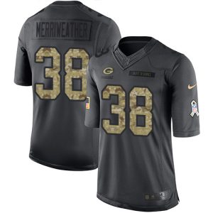 Terrific Packers #38 Ellis Merriweather Black Youth Stitched NFL Limited 2016 Salute to Service Jersey perfect for game day celebrations