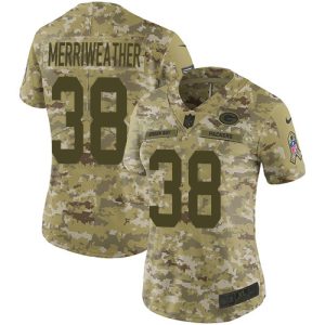 Terrific Packers #38 Ellis Merriweather Camo Women's Stitched NFL Limited 2018 Salute To Service Jersey for die hard Packers fans