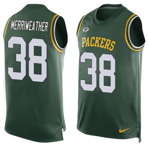 Fantastic Packers #38 Ellis Merriweather Green Team Color Men's Stitched NFL Limited Tank Top Jersey perfect for game day celebrations